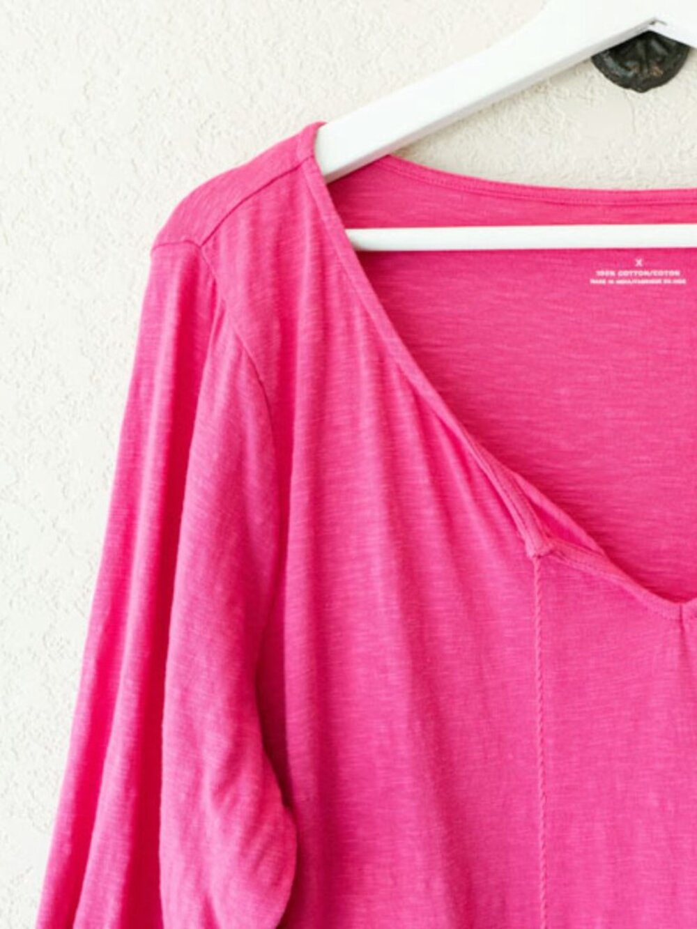 Talbots Pink Tassel Top XL Eyelet Hem Boho Cotton Tunic 3/4 Sleeve Peasant - Picture 3 of 13
